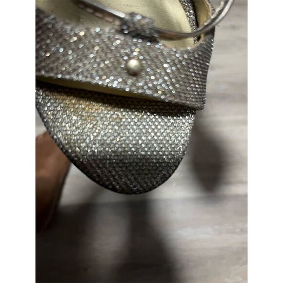 Guess Glitter Gold Gladiator Stiletto Heels Women's 8 Open Toe Party Shoes - Picture 8 of 10